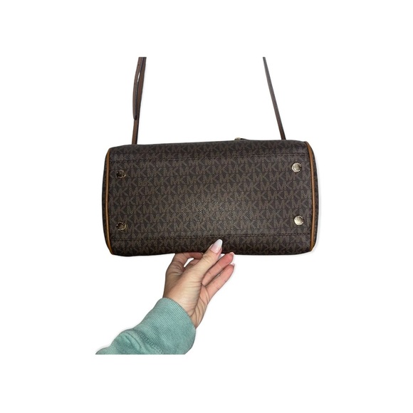 MICHAEL KORS Brown Signature MK Pattern Duffel Satchel & Double Zip Wallet - Picture 8 of 16